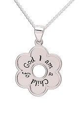 teensy catchy daisy silver kids necklace